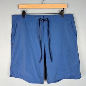 Rhone Tech 9" Board Shorts Men's 34 Blue Swim Trunks Performance Surf Drawstring